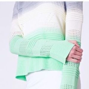 Girls Ivivva White Grey and Mint Sweater